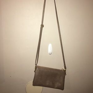 Brown crossbody/wristlet